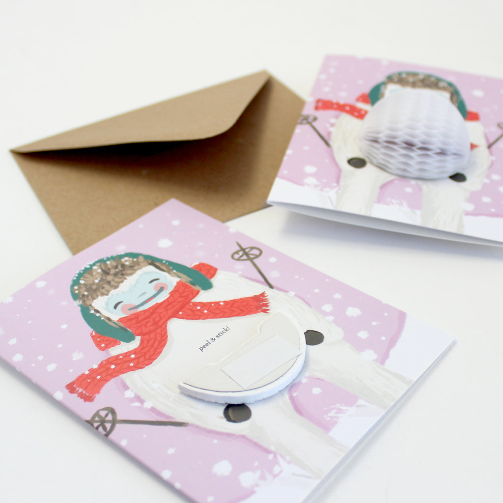 Pop-up Card - Skiing Yeti