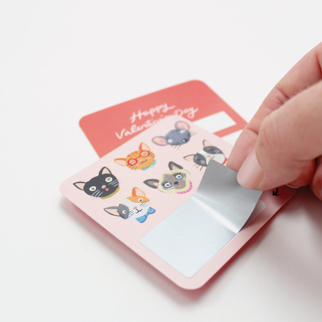 Scratch-off Valentine Cards - Pet Faces