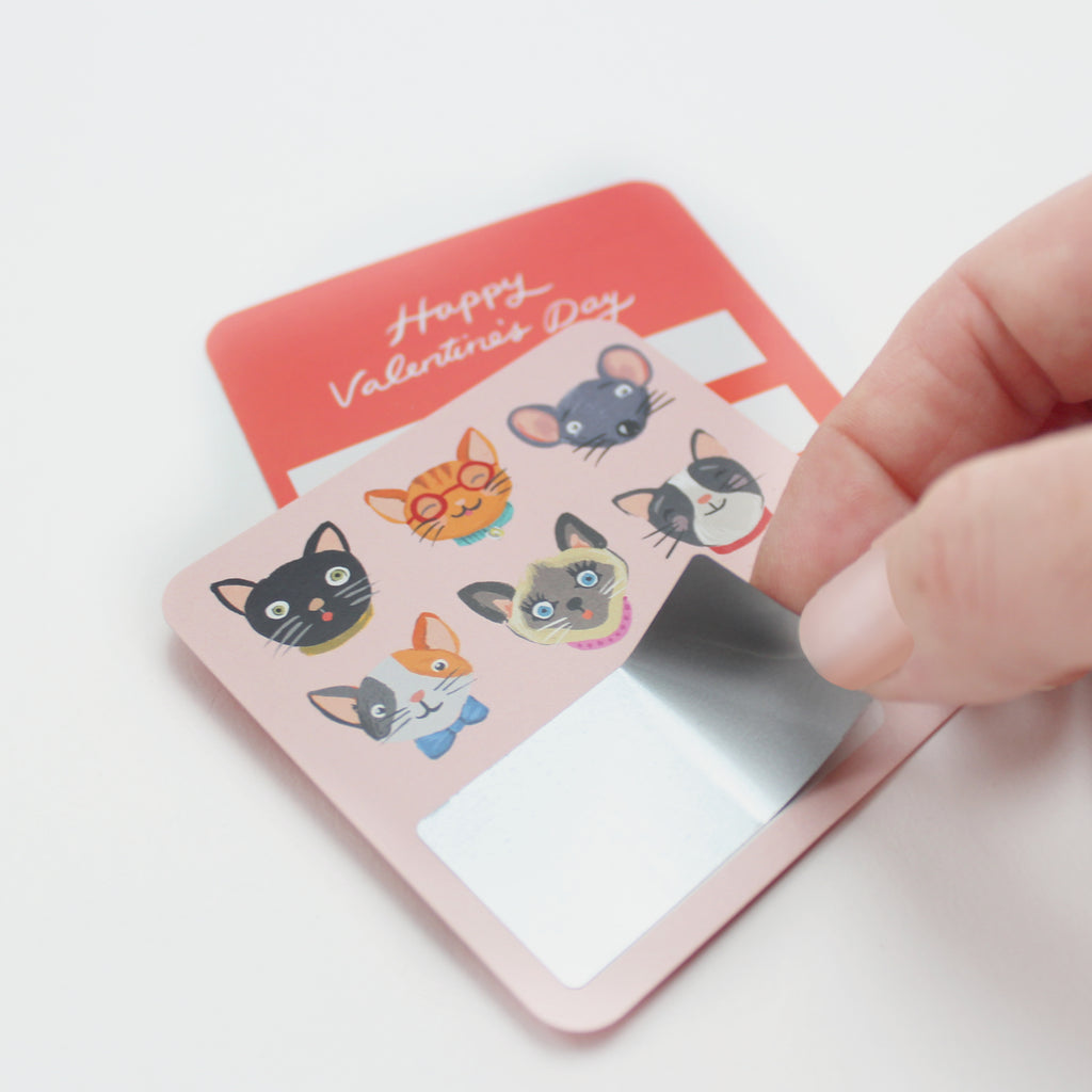 Scratch-off Valentine Cards - Pet Faces