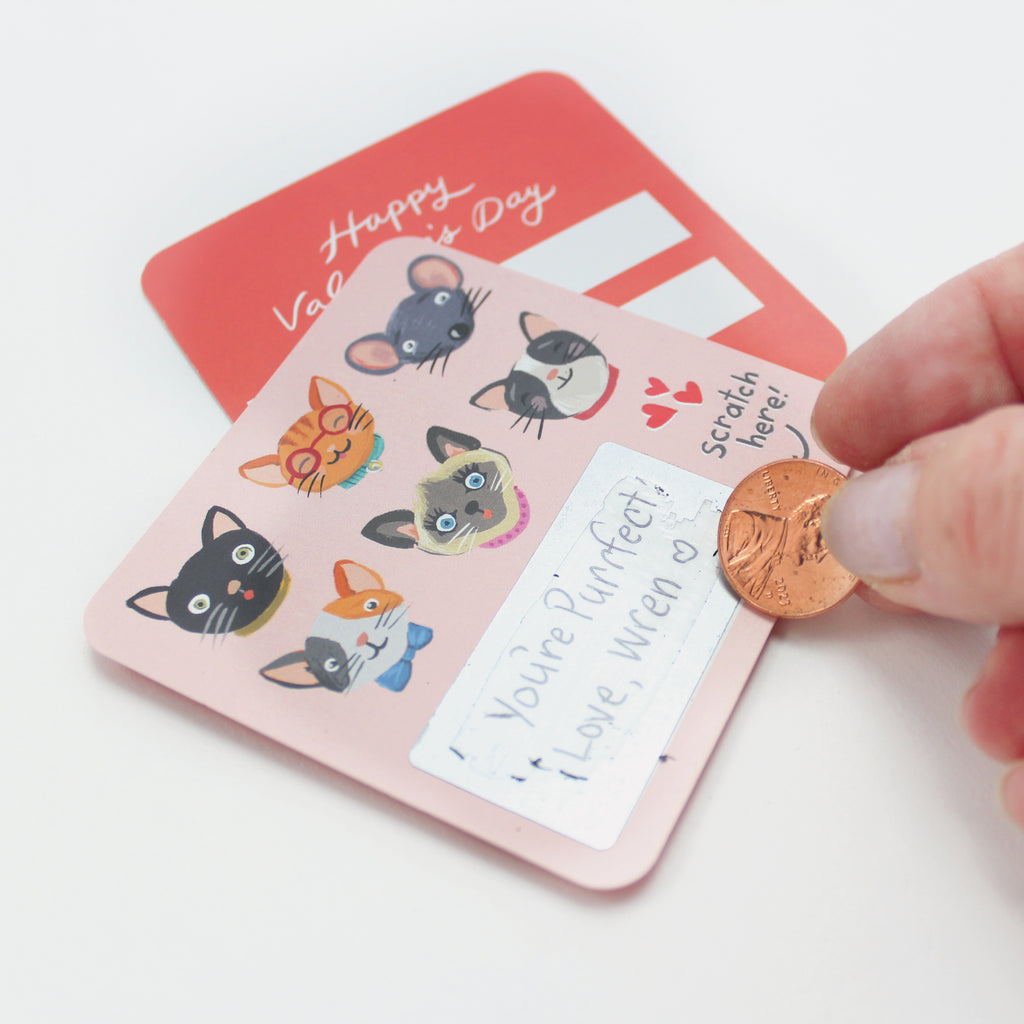 Scratch-off Valentine Cards - Pet Faces