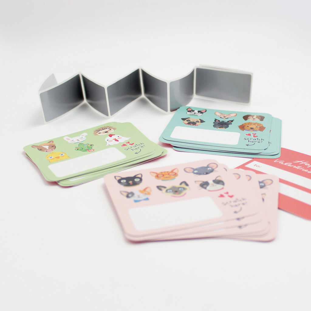 Scratch-off Valentine Cards - Pet Faces