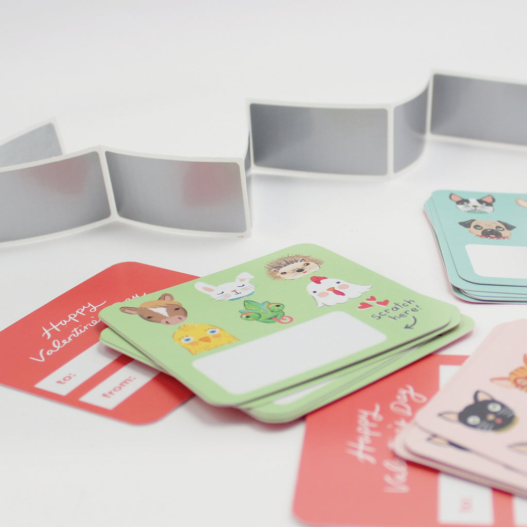 Scratch-off Valentine Cards - Pet Faces