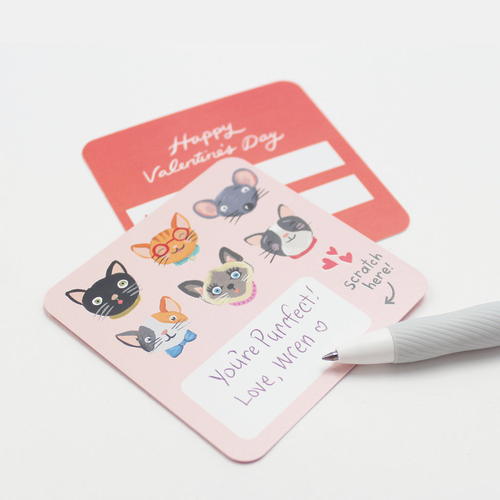 Scratch-off Valentine Cards - Pet Faces