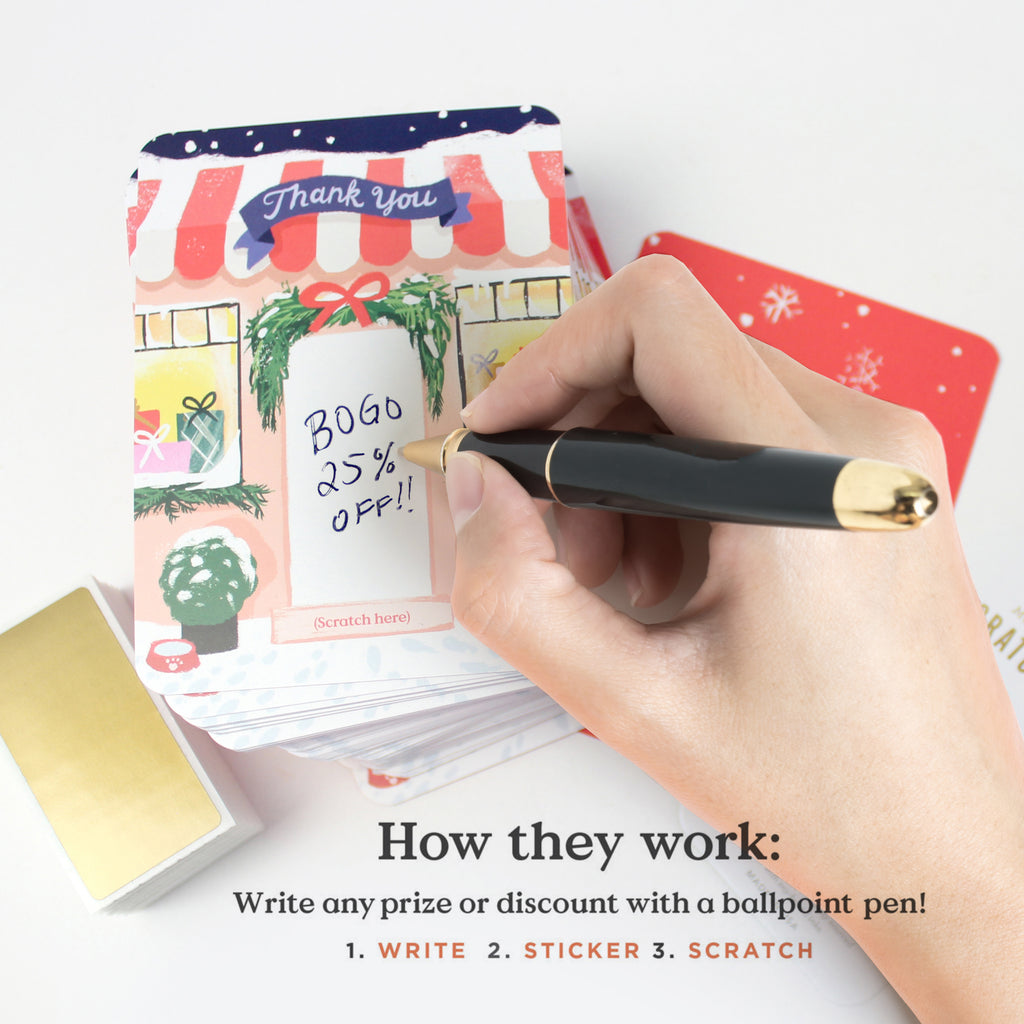 100 Customer Scratch Cards - Winter Shop Small