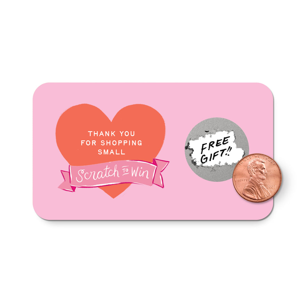 100 Customer Scratch-off Cards - Thank You Shop Small Pink