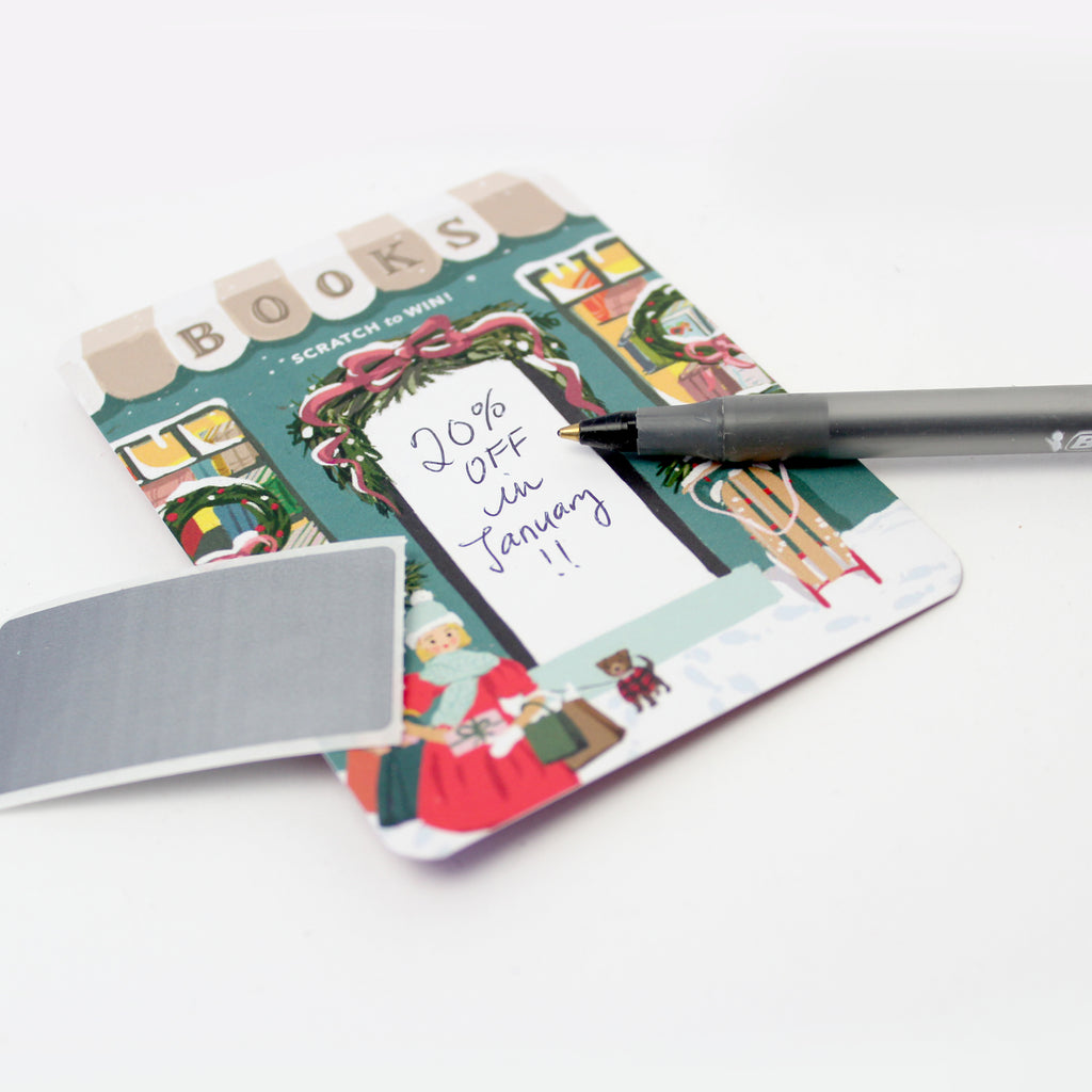 100 Customer Scratch Cards - Winter Book Store