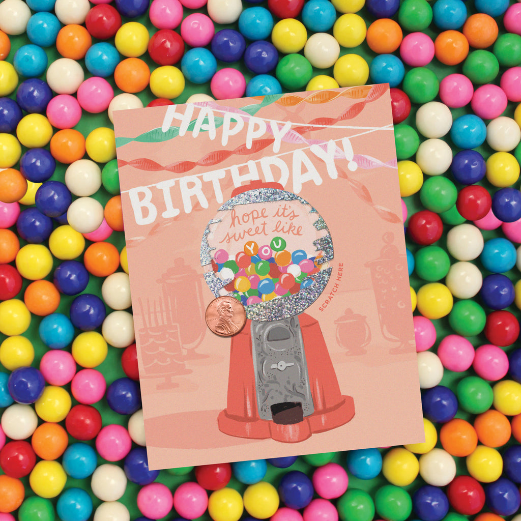 Scratch-off Card - Gumball Machine - Birthday