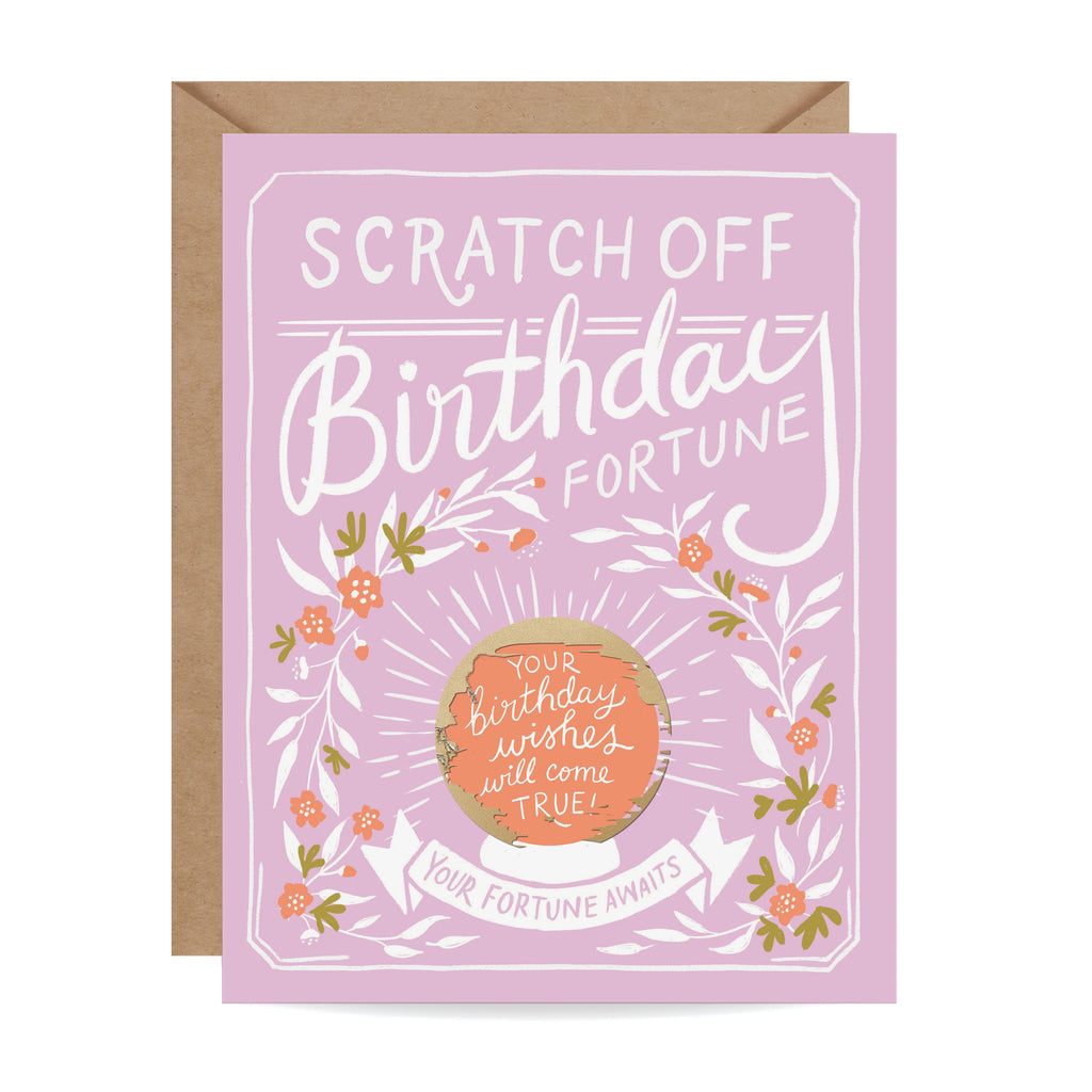 Scratch-off Fortune Card - Floral Birthday