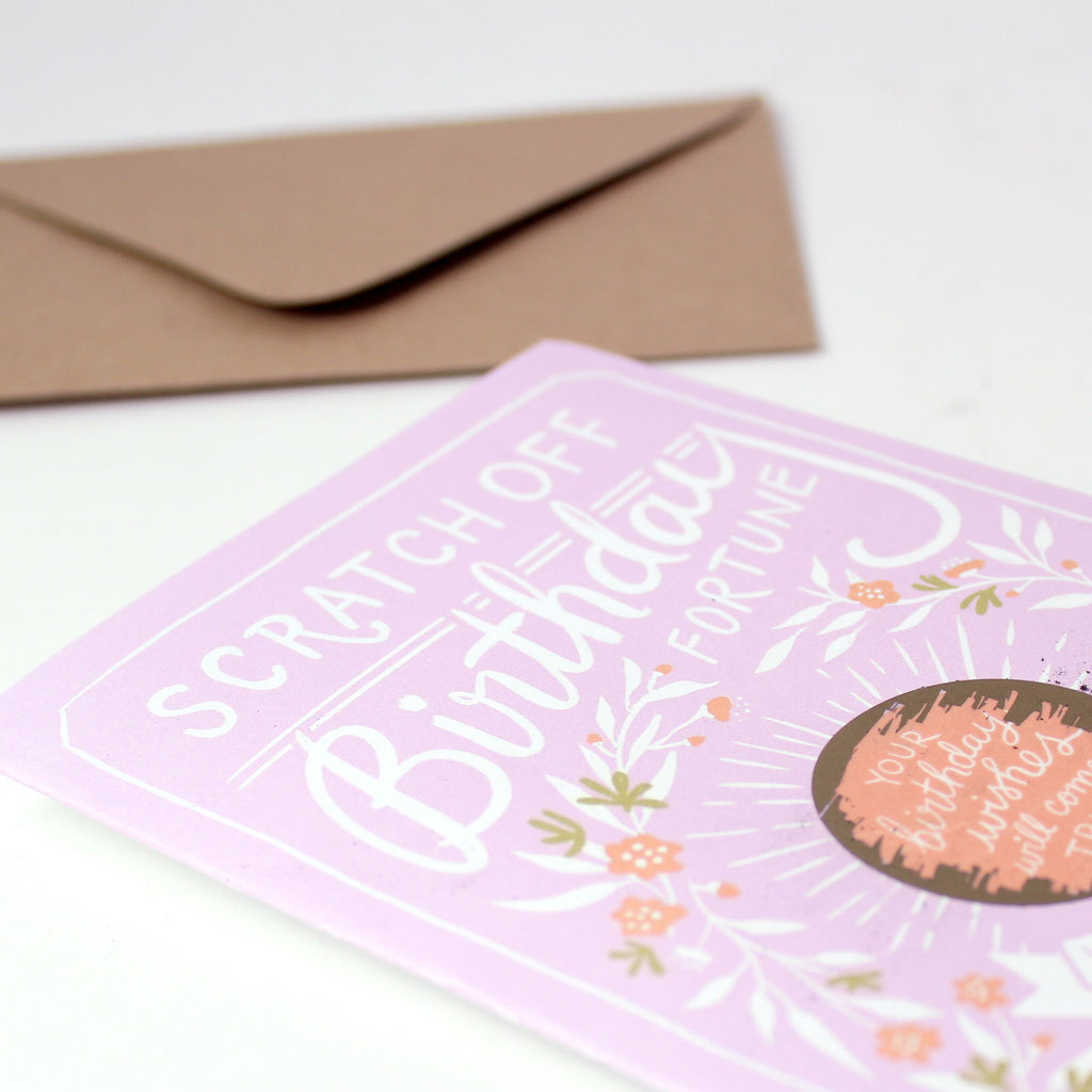 Scratch-off Fortune Card - Floral Birthday