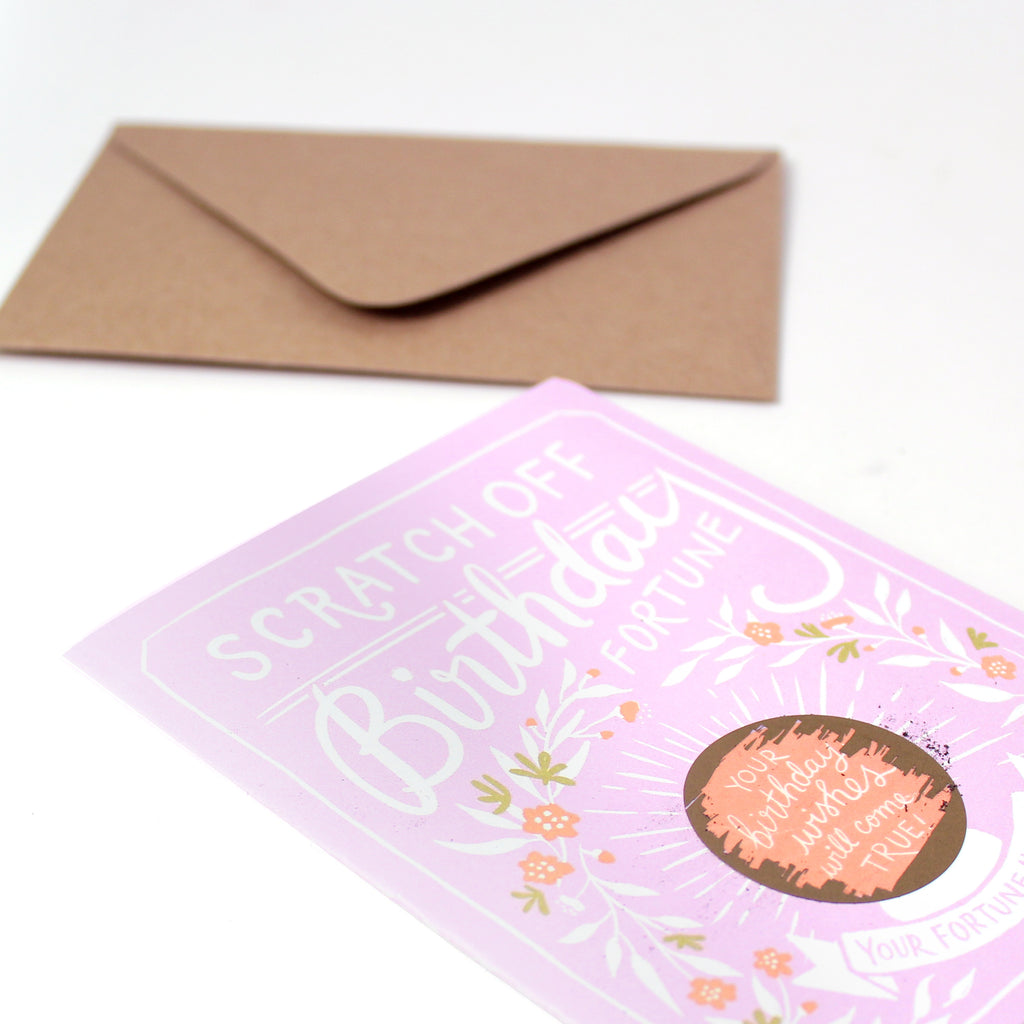 Scratch-off Fortune Card - Floral Birthday