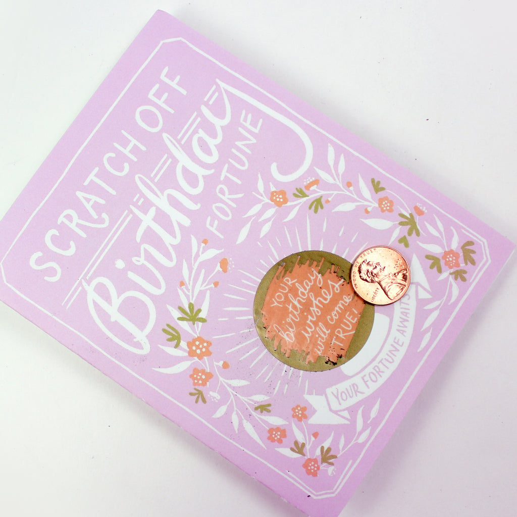 Scratch-off Fortune Card - Floral Birthday
