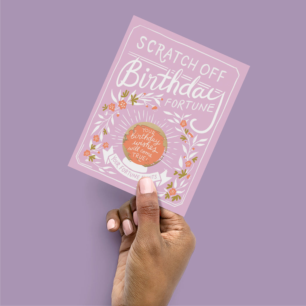 Scratch-off Fortune Card - Floral Birthday