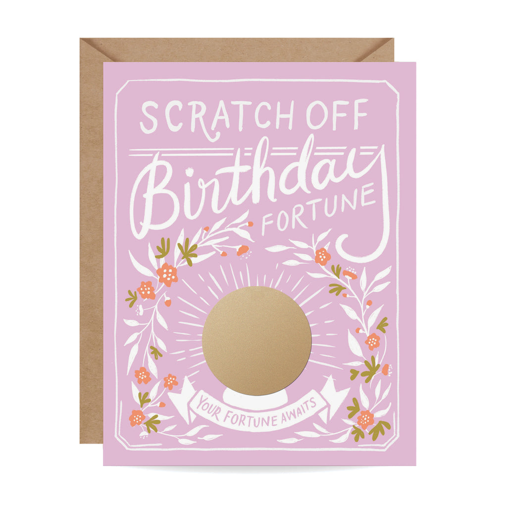 Scratch-off Fortune Card - Floral Birthday
