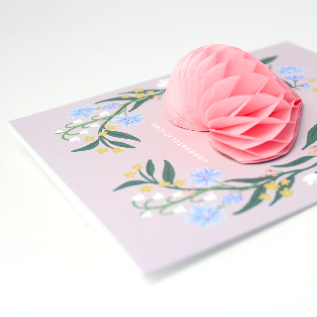 Pop-up Card - Folk Heart - Congratulations/Wedding
