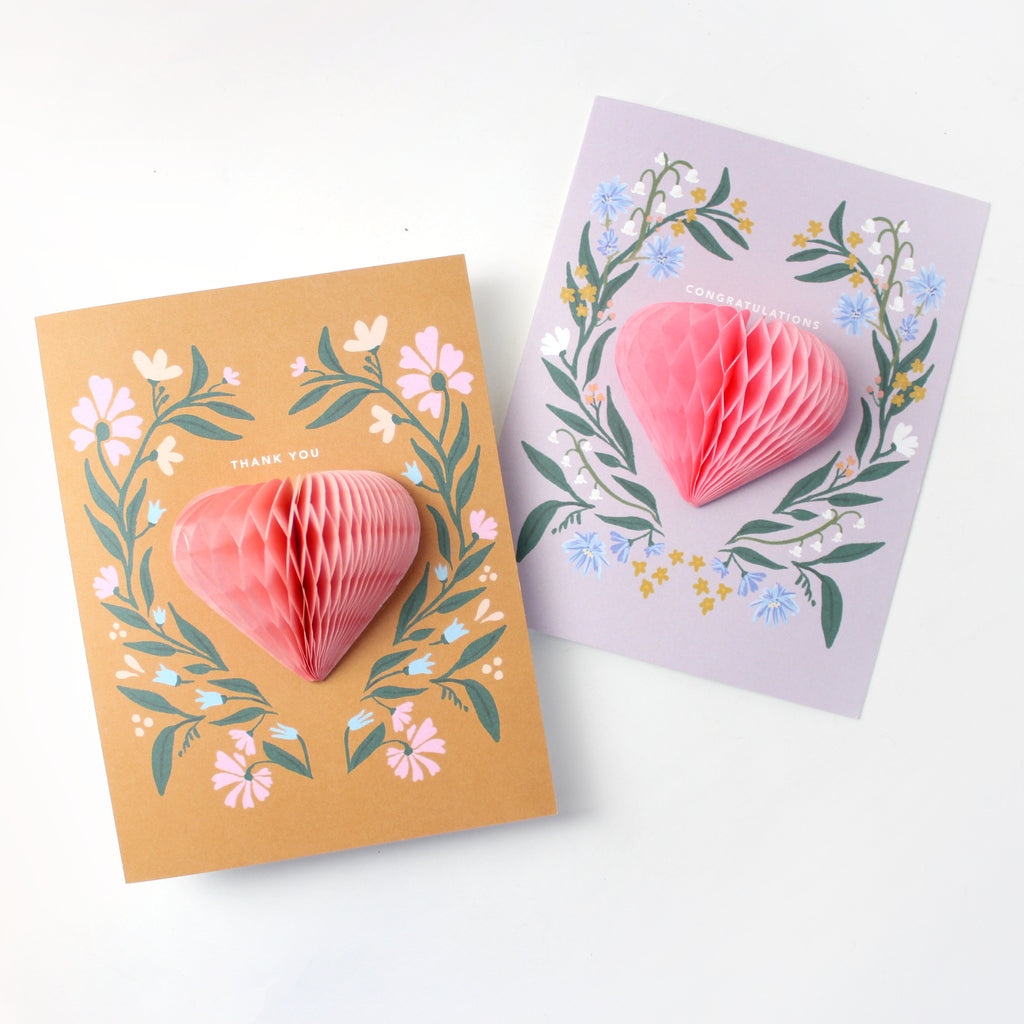 Pop-up Card - Folk Heart - Thank You
