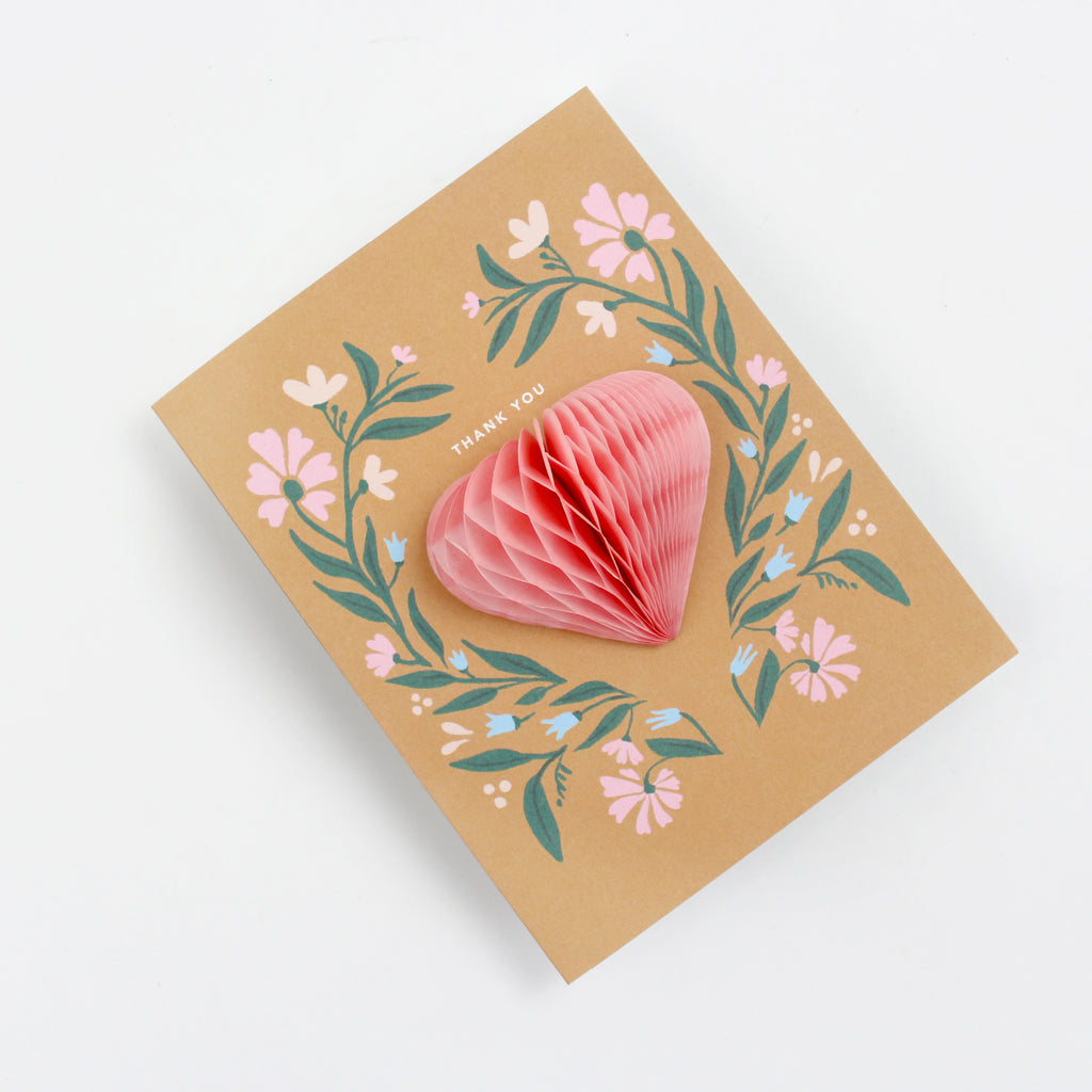 Pop-up Card - Folk Heart - Thank You