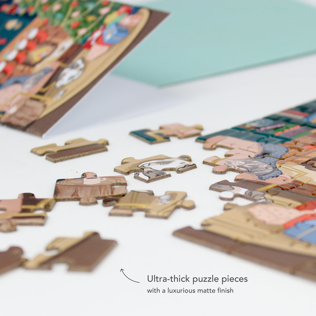 Puzzle Card - Cozy Fireplace