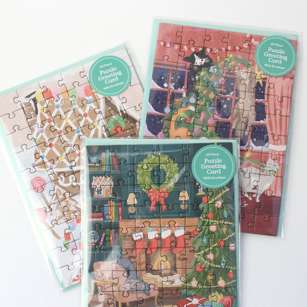 Puzzle Card - Cozy Fireplace