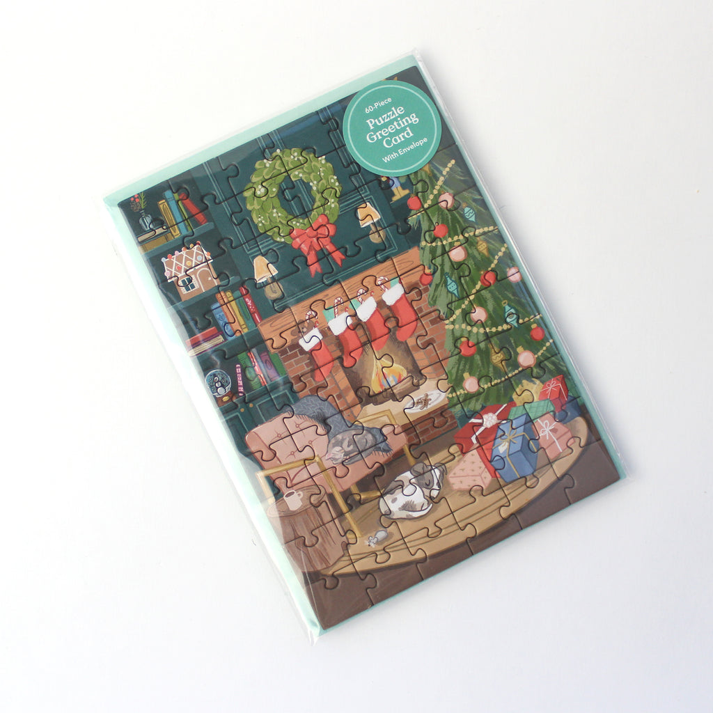 Puzzle Card - Cozy Fireplace