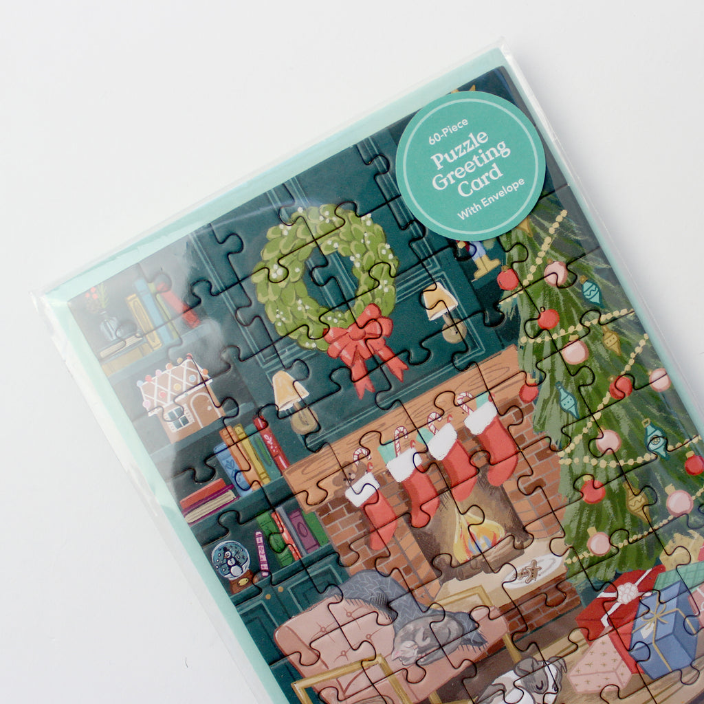 Puzzle Card - Cozy Fireplace