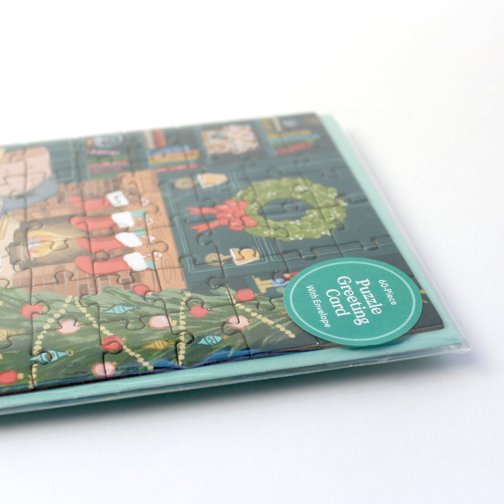 Puzzle Card - Cozy Fireplace