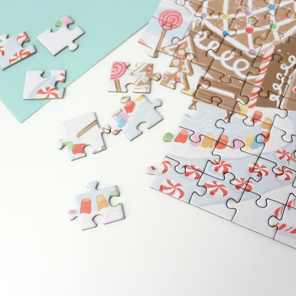 Puzzle Card - Gingerbread House