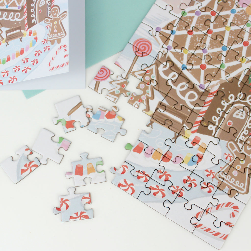 Puzzle Card - Gingerbread House