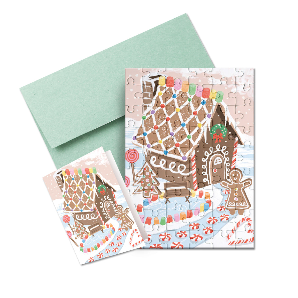 Puzzle Card - Gingerbread House