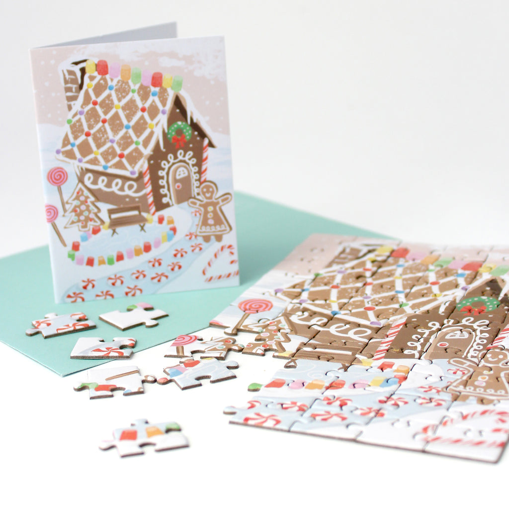 Puzzle Card - Gingerbread House