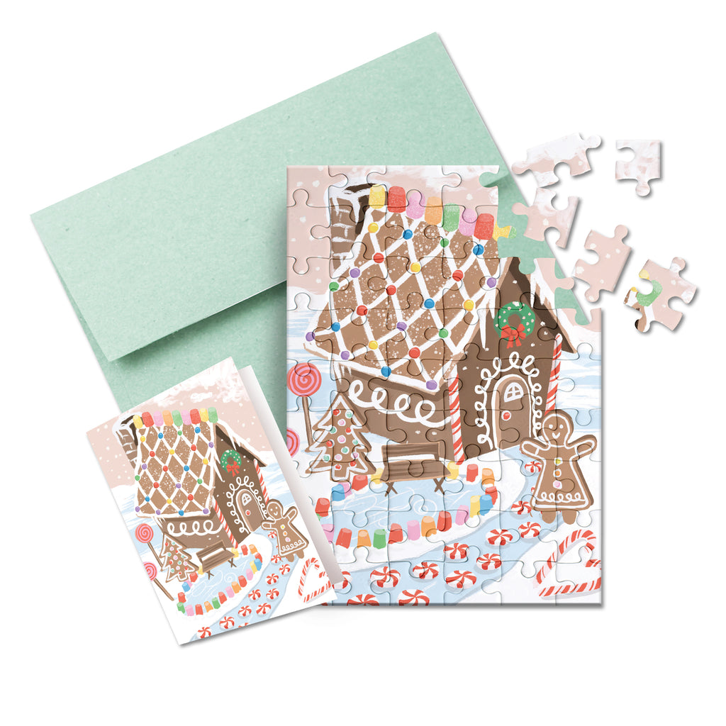 Puzzle Card - Gingerbread House