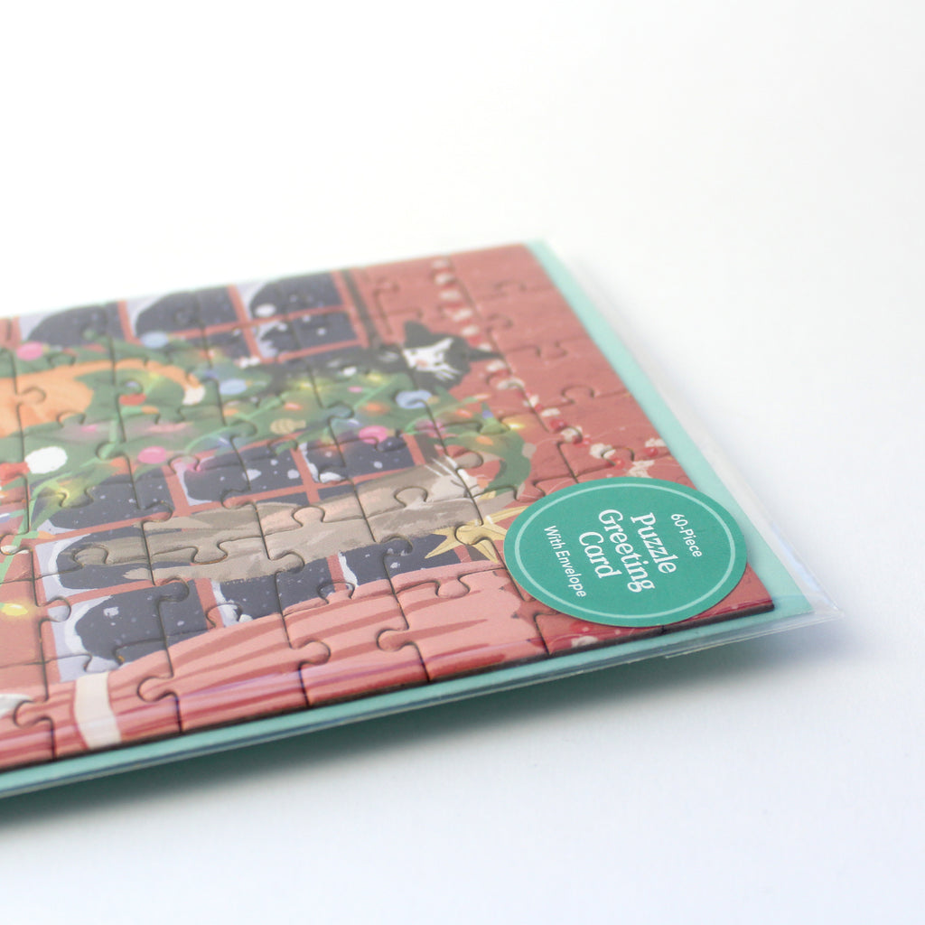 Puzzle Card - Christmas Cats
