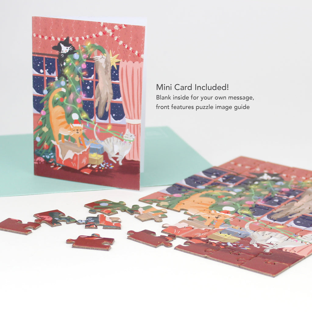 Puzzle Card - Christmas Cats