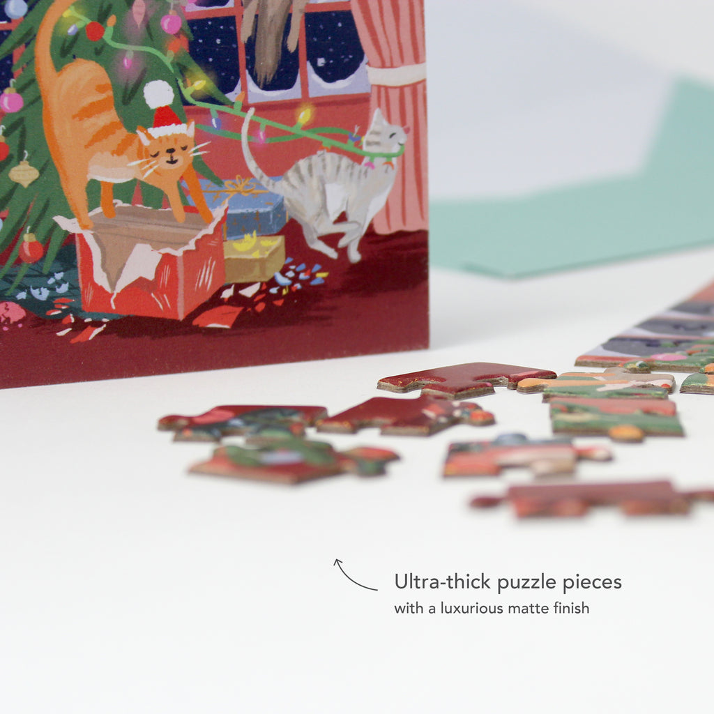 Puzzle Card - Christmas Cats