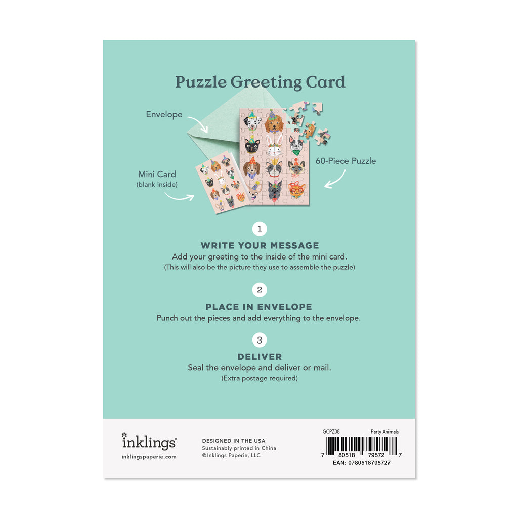 Puzzle Card - Party Animals