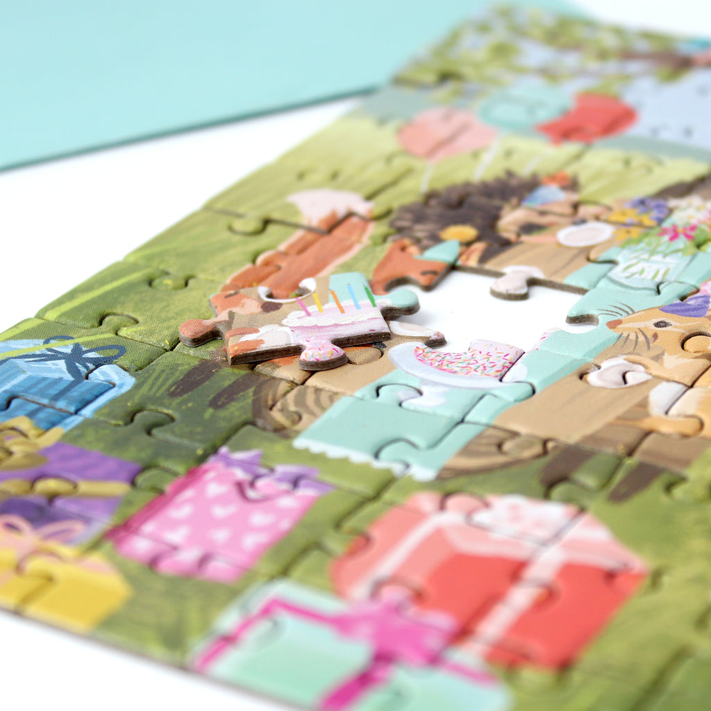 Puzzle Card - Woodland Party