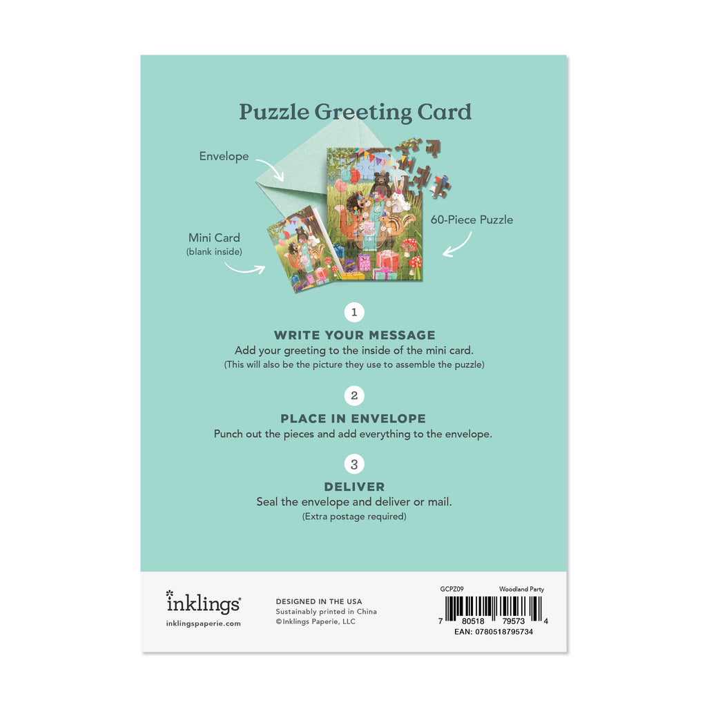 Puzzle Card - Woodland Party