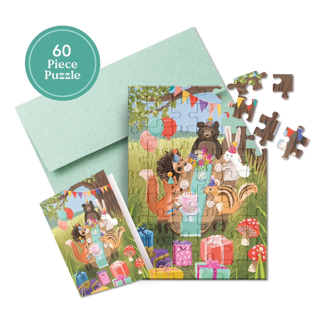 Puzzle Card - Woodland Party
