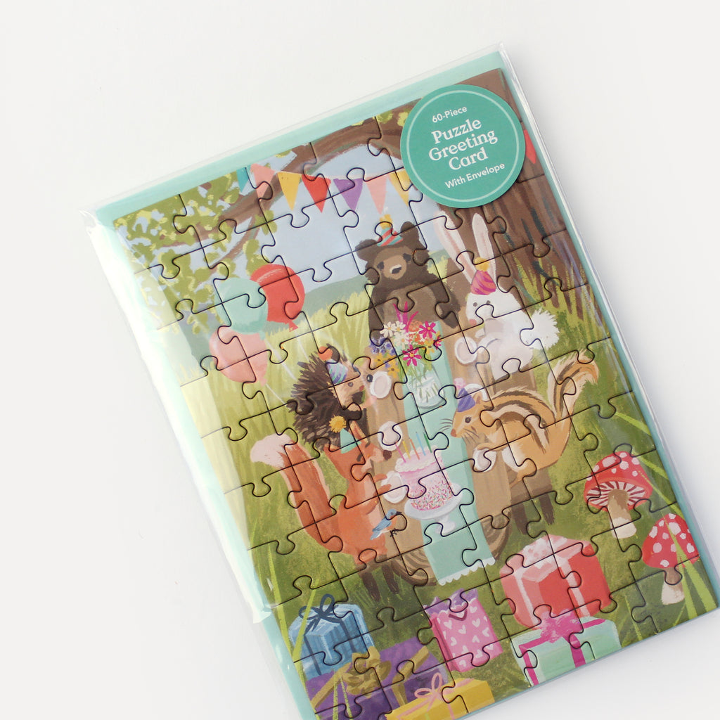 Puzzle Card - Woodland Party