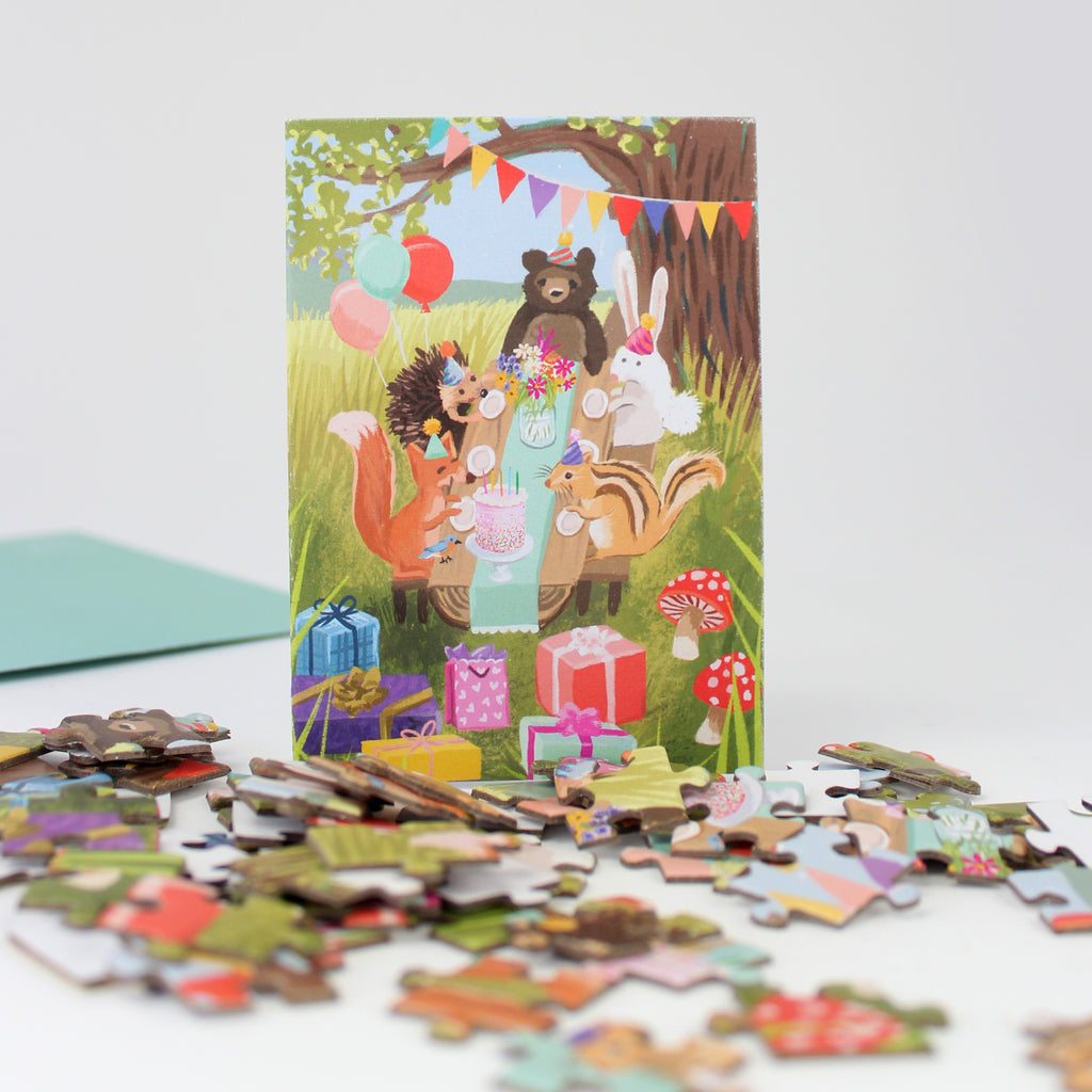 Puzzle Card - Woodland Party