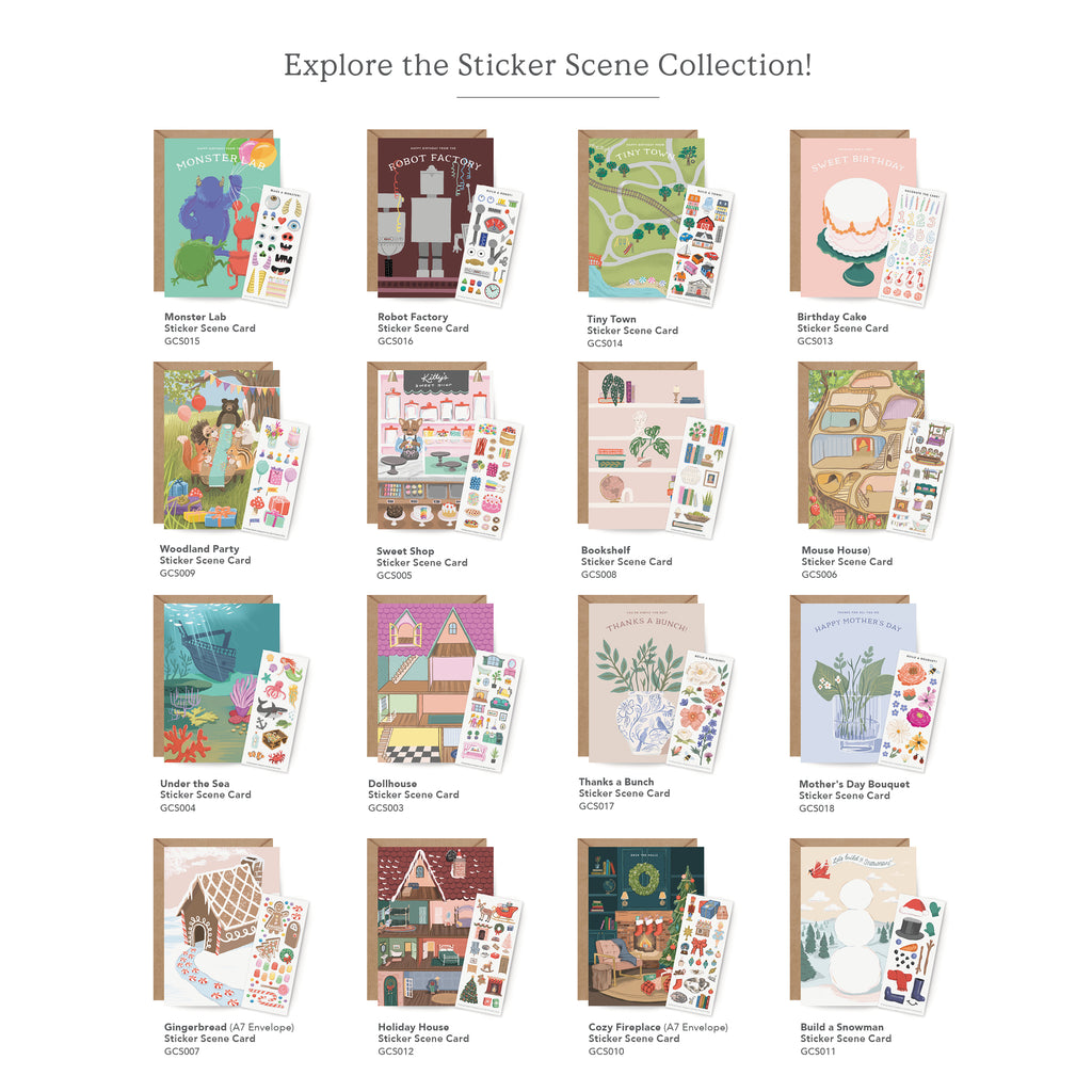 Sticker Scene Card - Mouse House