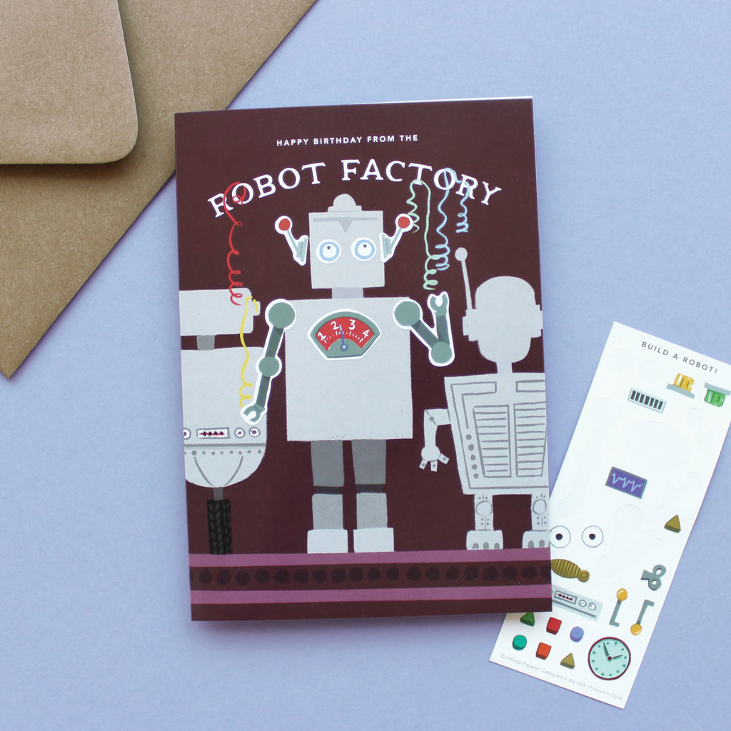 Sticker Scene Card - Robot Factory