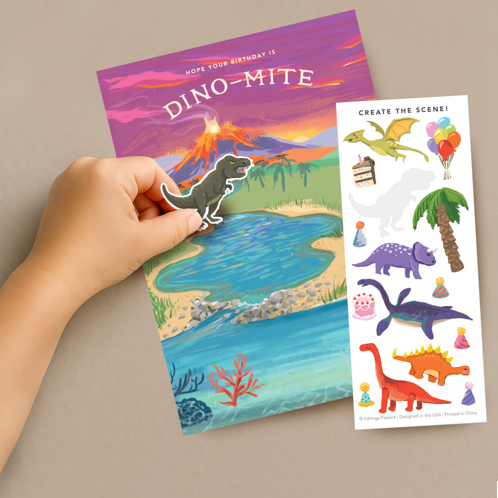 Sticker Scene Birthday Card - Dinosaur