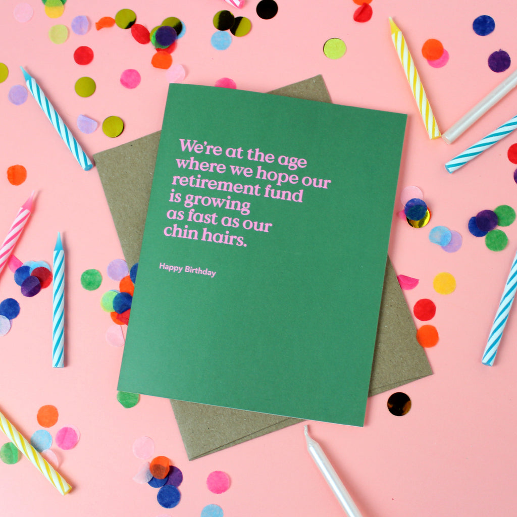 Chin Hairs Funny Birthday Card