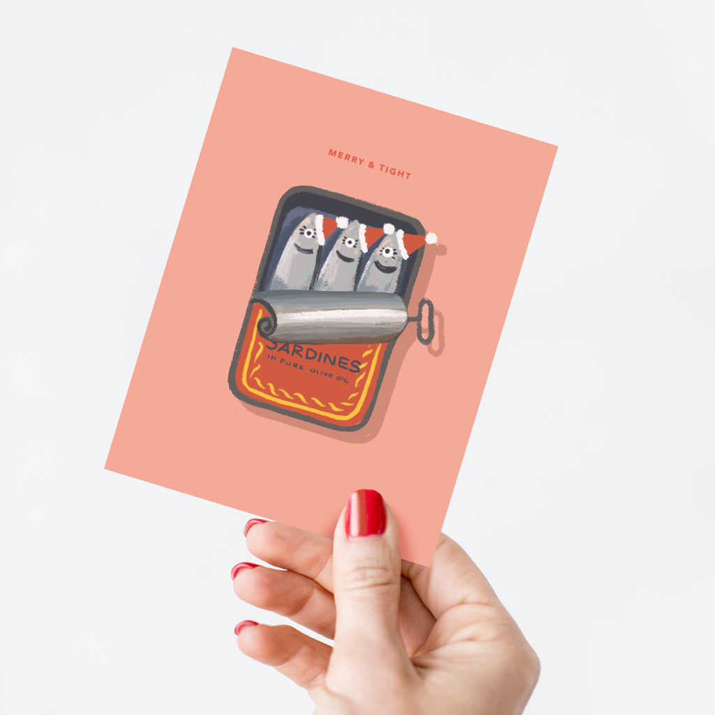 Merry & Tight Sardines Christmas Card