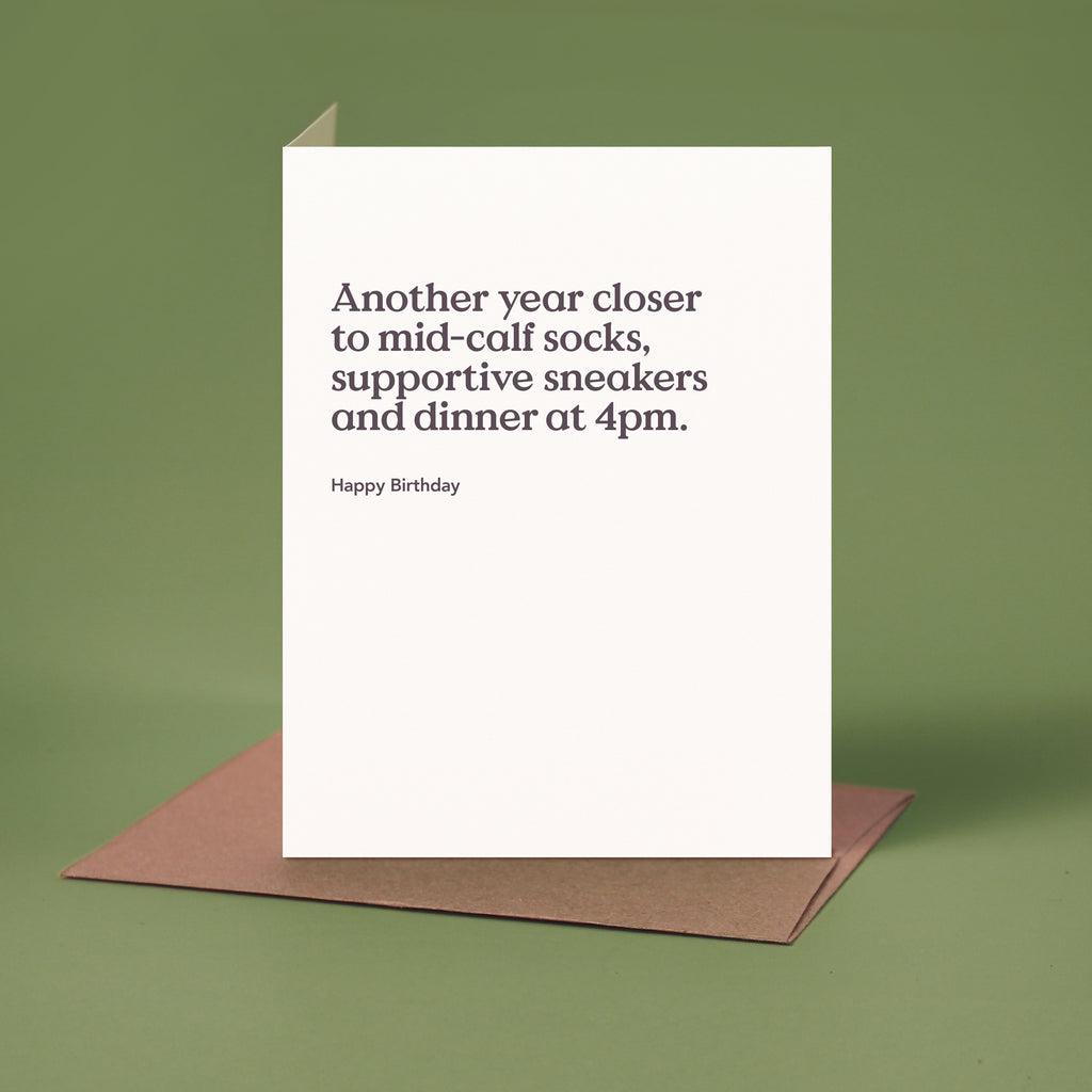 Mid-Calf Socks Funny Birthday Card