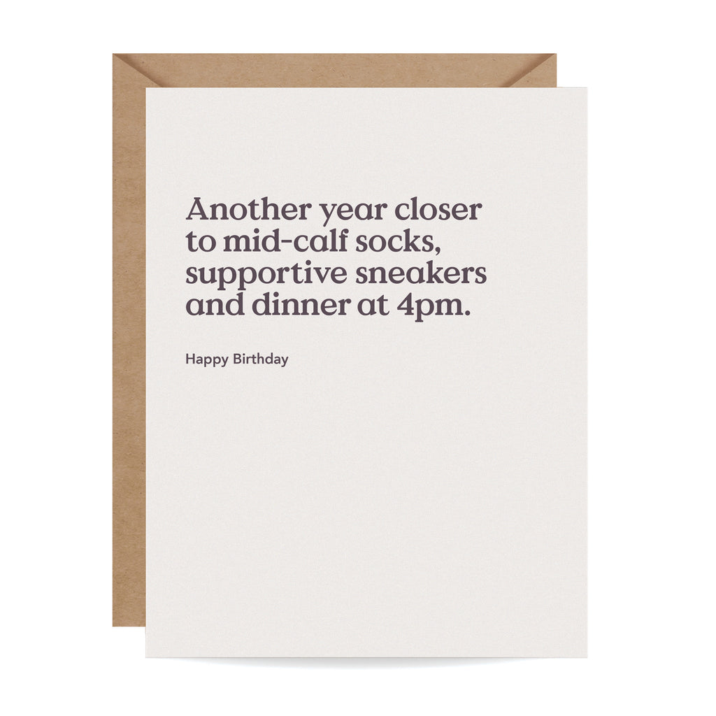 Mid-Calf Socks Funny Birthday Card