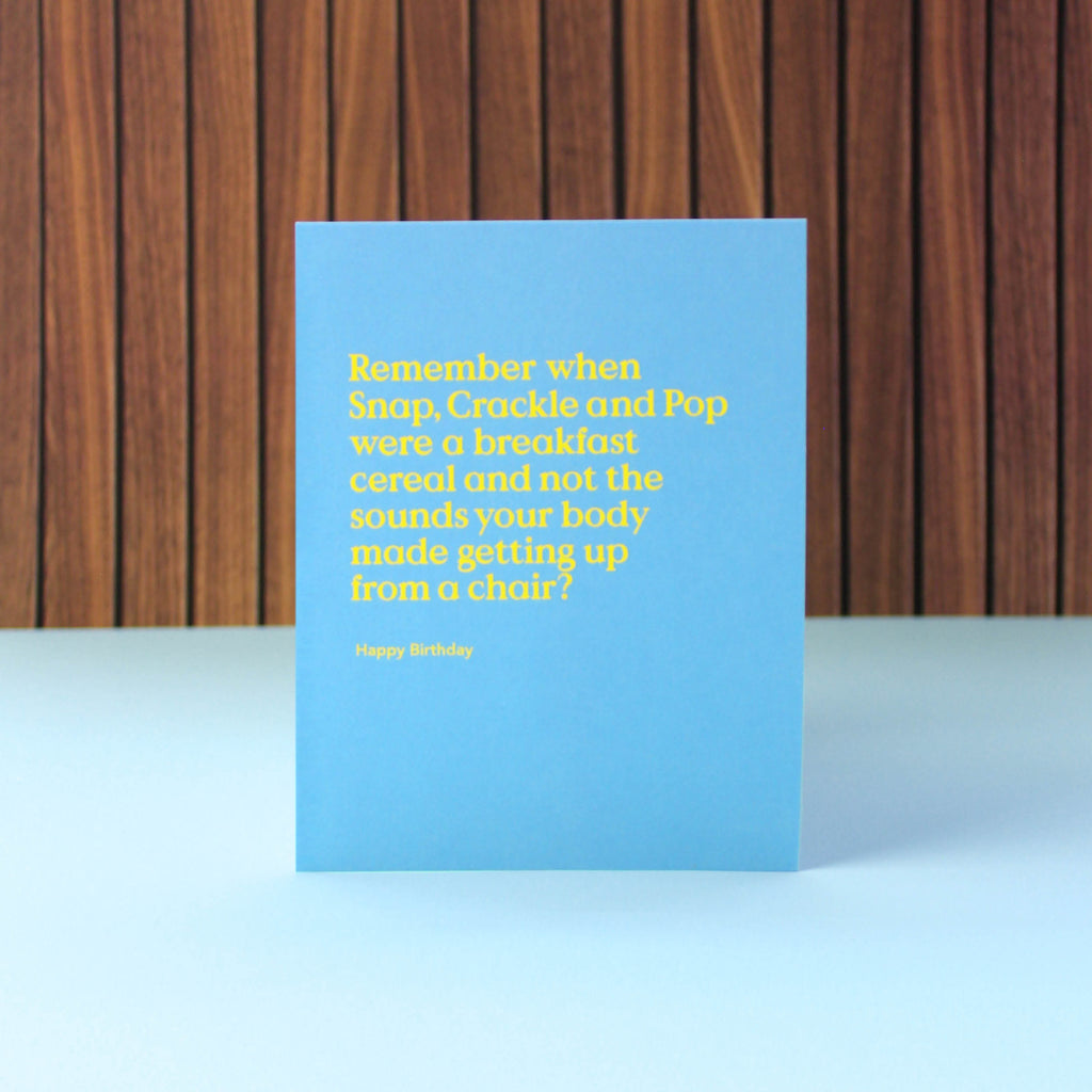 Snap Crackle Pop Birthday Card