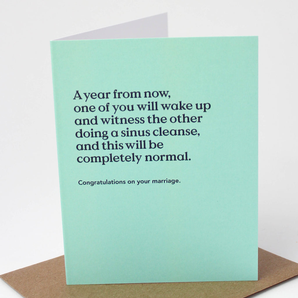 Sinus Cleanse Wedding Card