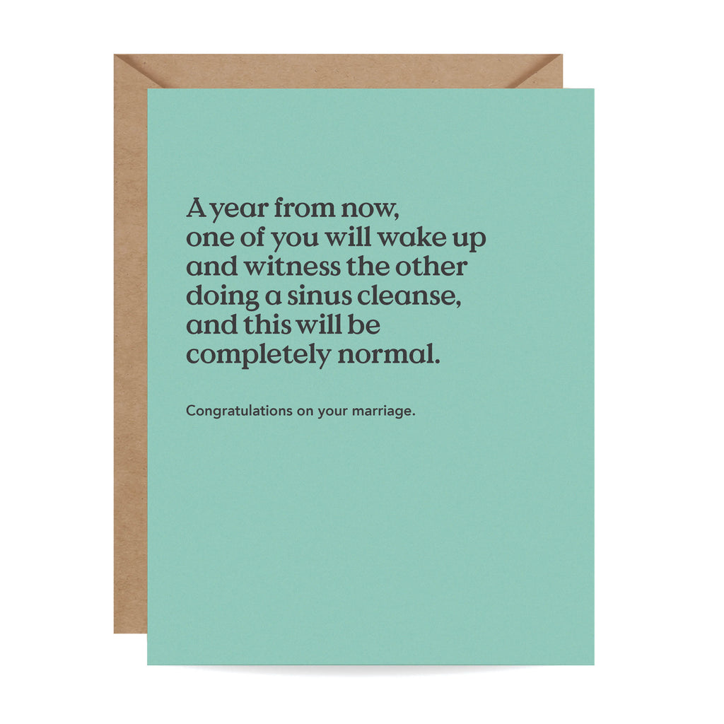 Sinus Cleanse Wedding Card