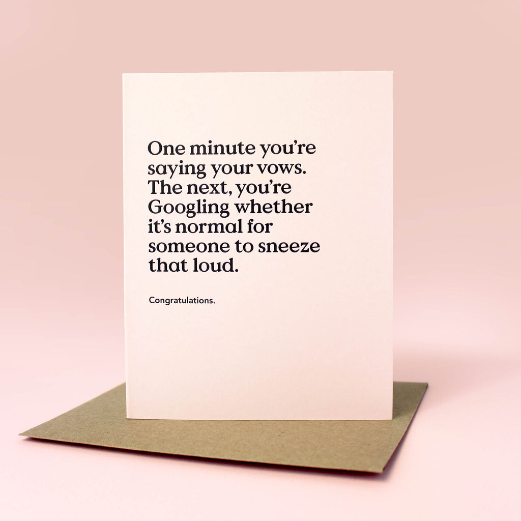 Sneeze That Loud Wedding Card